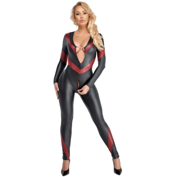Cottelli Party - Black and Red Jumpsuit