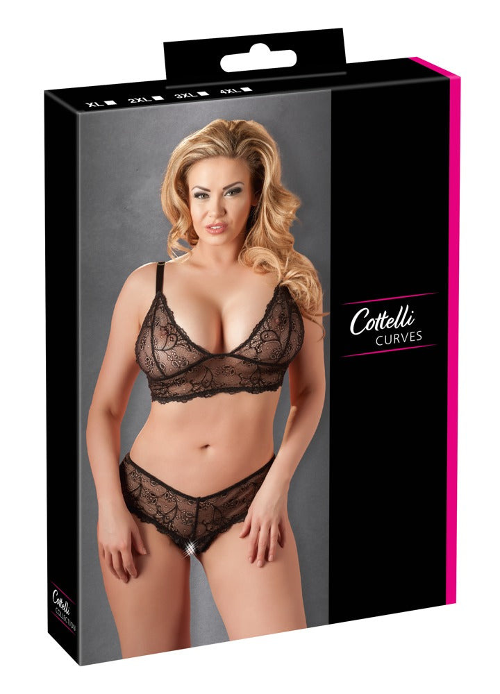 Cottelli - Elegant Black Lace Two-Piece