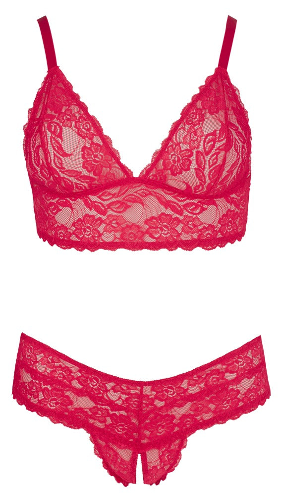 Cottelli - Delicate Red Lace Two-Piece