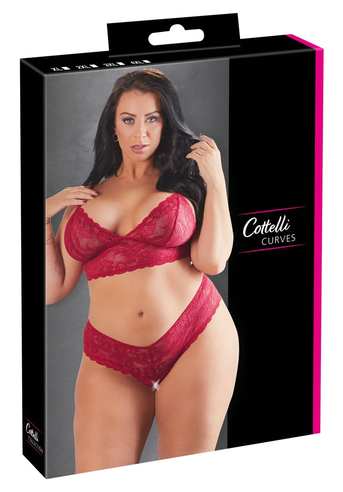 Cottelli - Delicate Red Lace Two-Piece