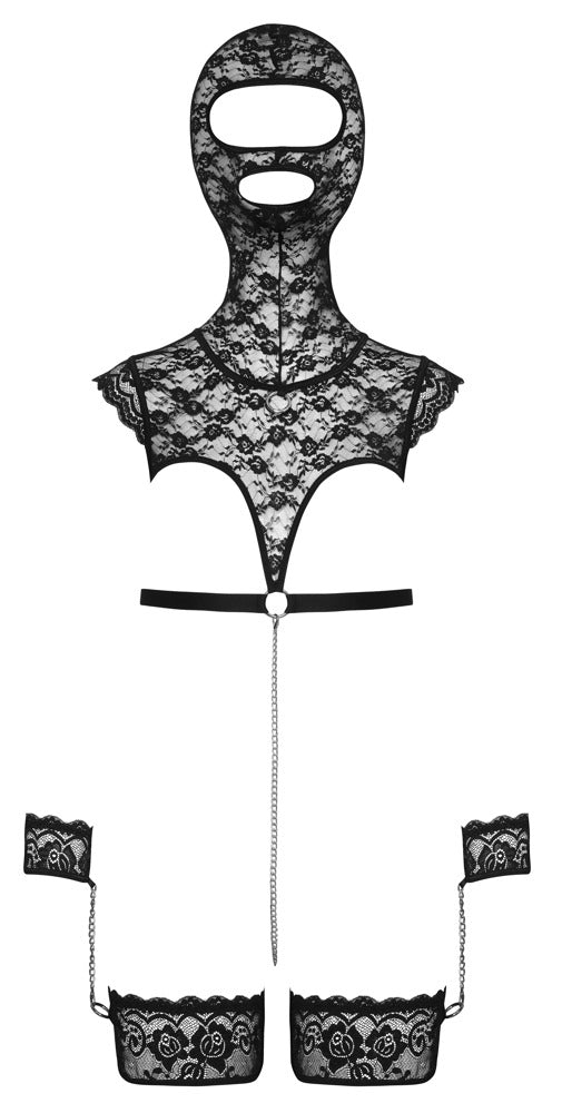 Bad Kitty - Open Cup Lace Top and Head Mask