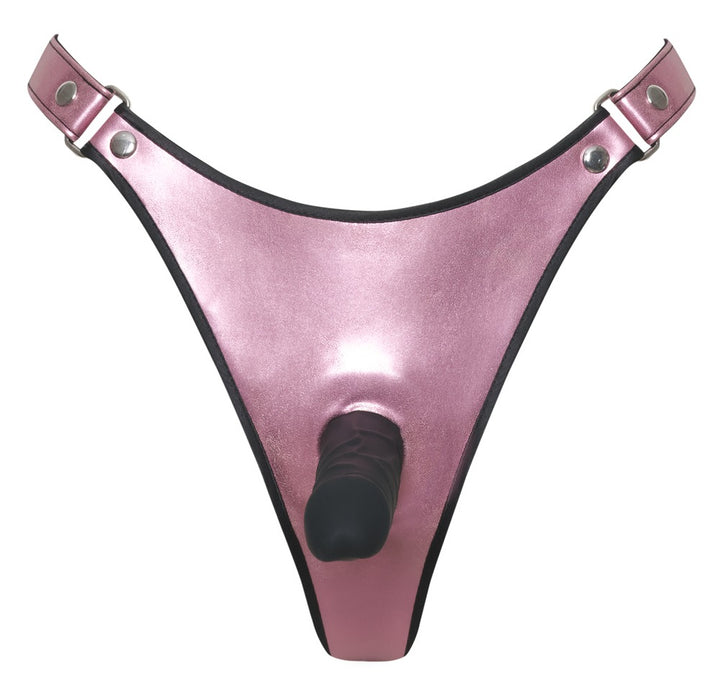 Bad Kitty - Dildo Thong  - Pink Metallic - PU Leather