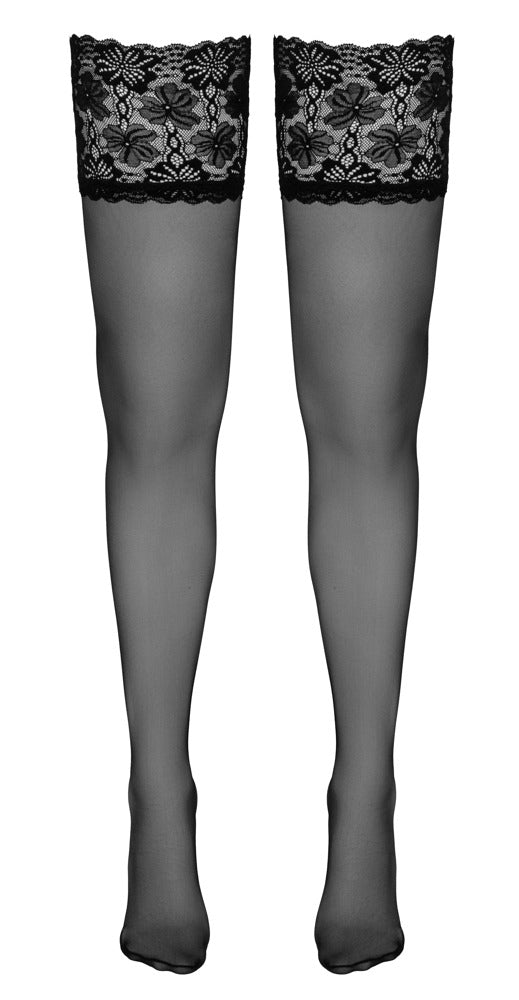 Cottelli Legwear - Luxurious Black Hold-up Stockings