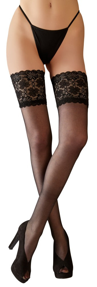 Cottelli Legwear - Luxurious Black Hold-up Stockings