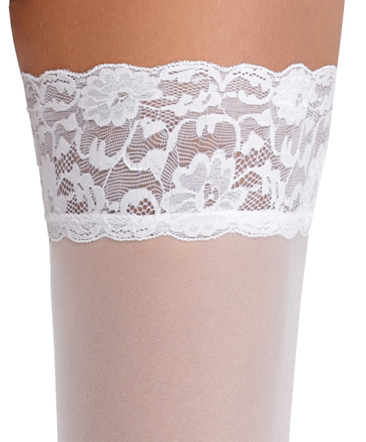 Cottelli Legwear - Luxurious White Hold-up Stockings