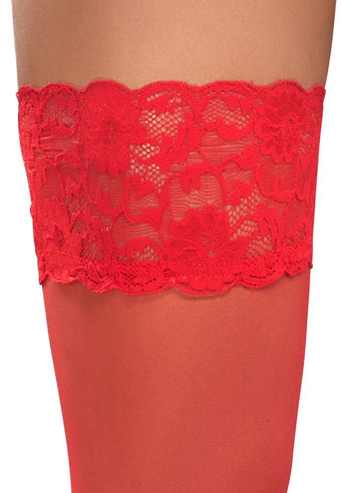 Cottelli Legwear - Luxurious Red Hold-up Stockings