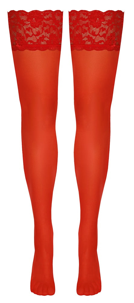 Cottelli Legwear - Luxurious Red Hold-up Stockings