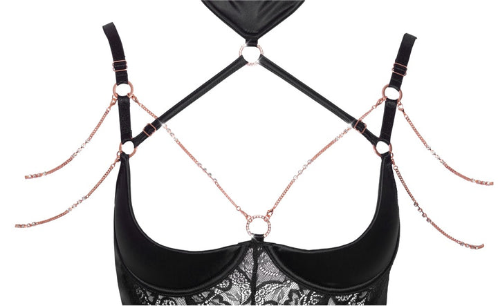 Abierta Fina - Satin Bodysuit
