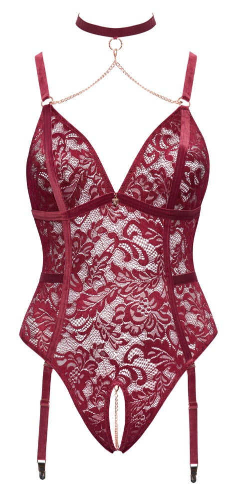 Cottelli - Dark Red Crotchless Body