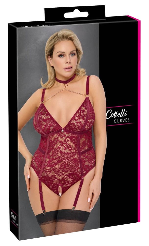 Cottelli - Dark Red Crotchless Body