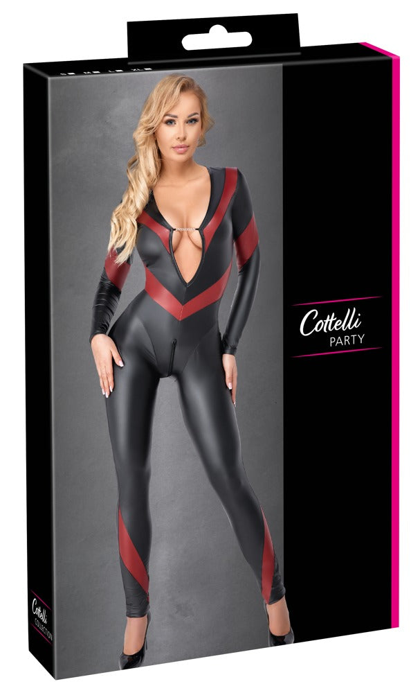 Cottelli Party - Black and Red Jumpsuit