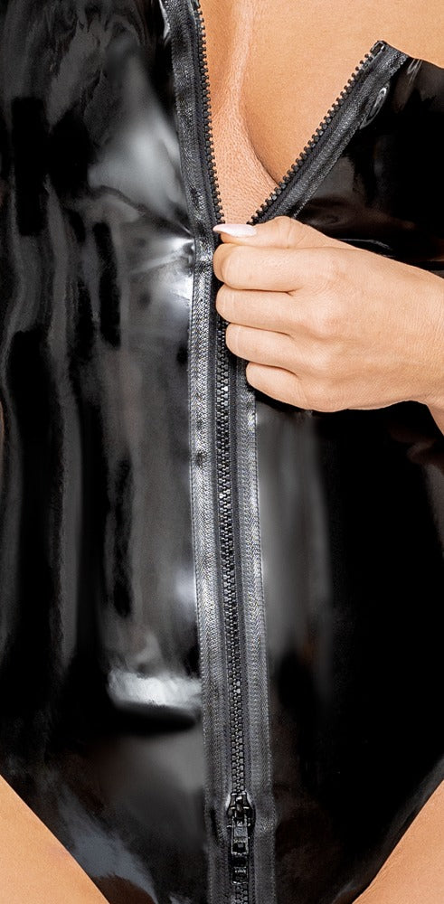LATE X - Black Latex Zip Crotch Body